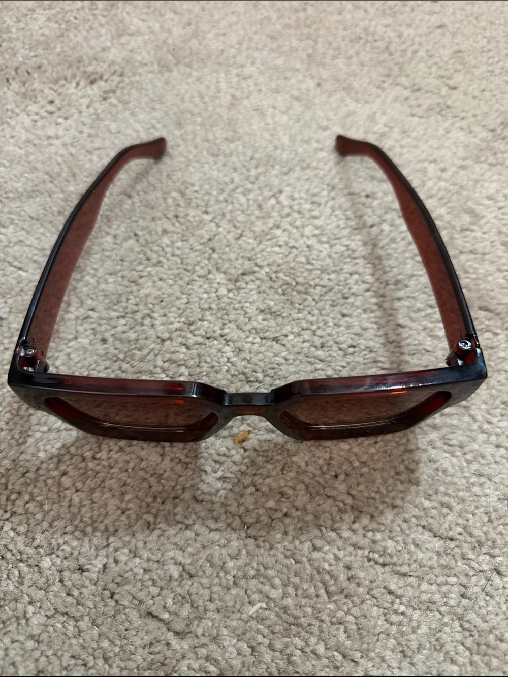 Women's Rectangular Sunglasses - Dark Brown Frame, Brown Lenses